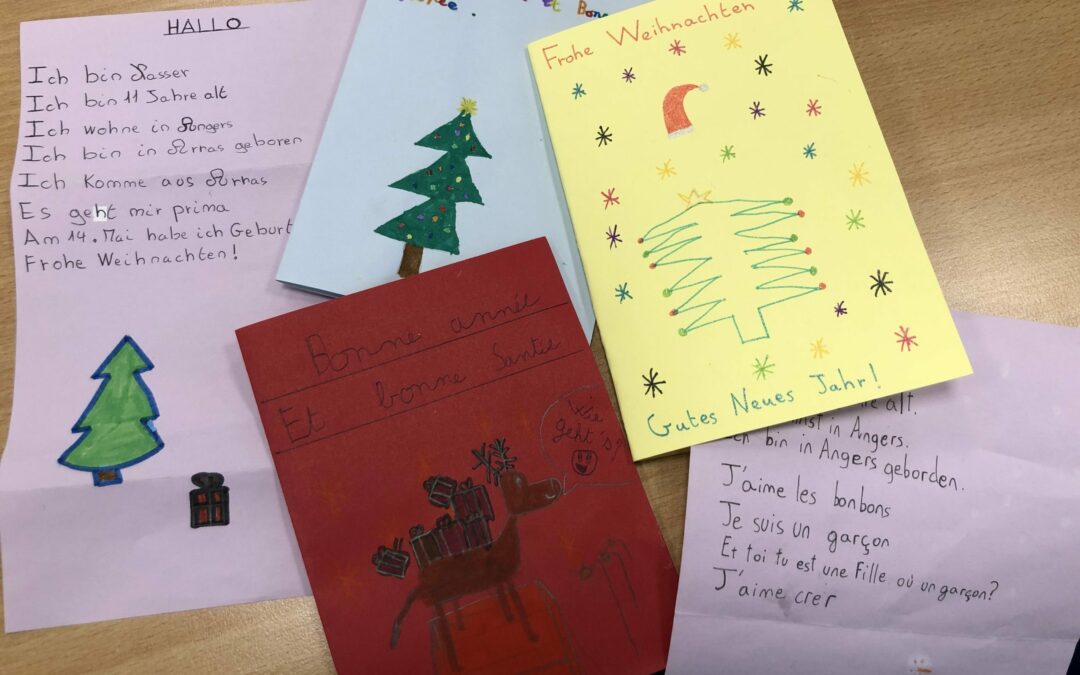 Weihnachts-Postkarten-Aktion mit Partnerschule in Angers